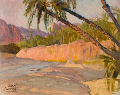 null Adam STYKA (1890-1959)
Orientalist landscape
Oil on cardboard.
Signed lower...