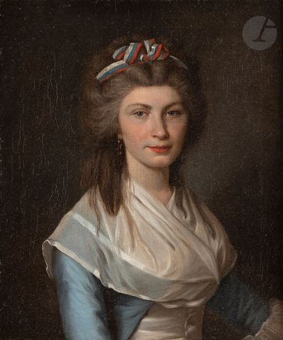 null Alexandre KUCHARSKI (1741-1819) [attribué à]
Portrait d'une femme coiffée d’un...