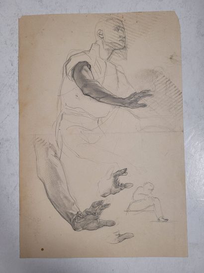 null Jan STYKA (1858-1925)
Lot of studies (9 sheets of which 6 recto verso)
Lead...