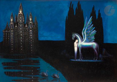 null Boleslaw BIEGAS (1877-1954)
Venus and Pegasus, ca. 1925
Oil on panel.
Signed...