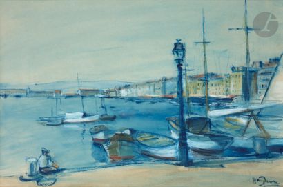null Henri HAYDEN (1883-1970)
Le Port de Toulon, vers 1920
Gouache sur papier.
Signée...
