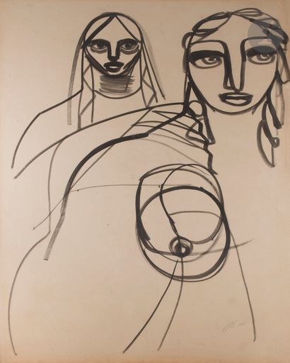 null Roman OPALKA (1931-2011)
Étude de dessin, 1953
Encre sur papier.
Signée et datée...