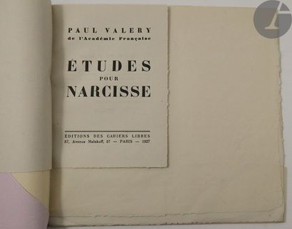 null VALÉRY (Paul).
Études pour Narcisse.
Paris : Cahiers libres, 1927. — In-8, broché,...