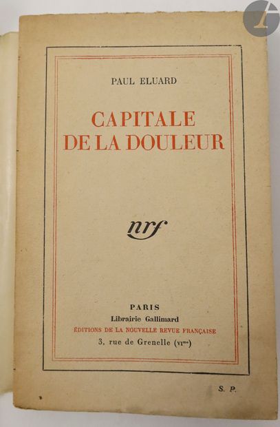 null ÉLUARD (Paul).
Capitale de la douleur.
Paris : Librairie Gallimard, Nouvelle...