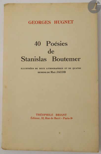 null HUGNET (Georges).
Ensemble de 2 ouvrages :


- 40 POÉSIES DE STANISLAS BOUTEMER....