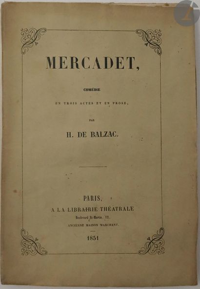 null BALZAC (Honoré de).
Mercadet, comedy in three acts and prose.
Paris : à la librairie...
