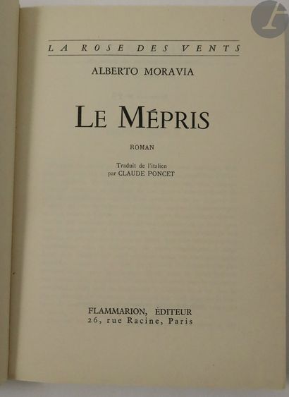 null MORAVIA (Alberto).
Le Mépris. Roman. Traduit de l'italien par Claude Poncet.
Paris...