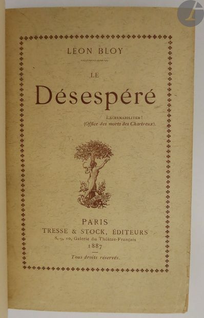 null BLOY (Léon).
Le Désespéré.
Paris : Tresse & Stock, 1887. - In-18, black half-box,...