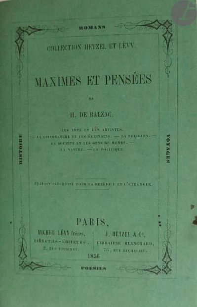 null BALZAC (Honoré de).
Ensemble de 8 ouvrages : 


- CODE DES GENS HONNÊTES. Paris...