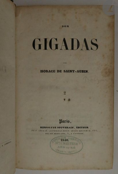 null [BALZAC (Honoré de)].
Dom Gigadas par Horace de Saint-Aubin.
Paris : Hippolyte...