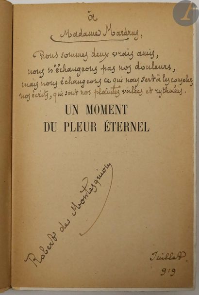 null MONTESQUIOU (Robert de).
Un moment du pleur éternel. Offrandes innommées.
Paris...