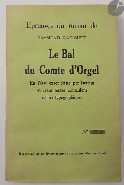 null 
RADIGUET (Raymond).



Le Bal du Comte d'Orgel.



Paris : Bernard Grasset,...