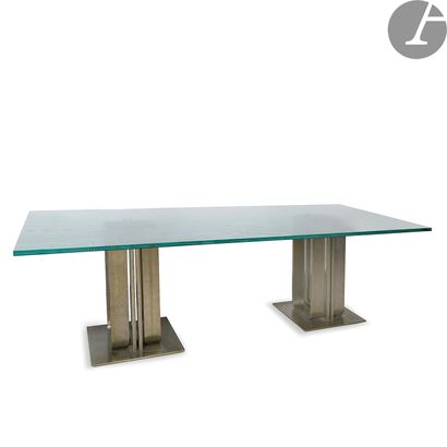 null GEORGES TERZIAN (1939-2021
)Very important modernist dining room table. The...