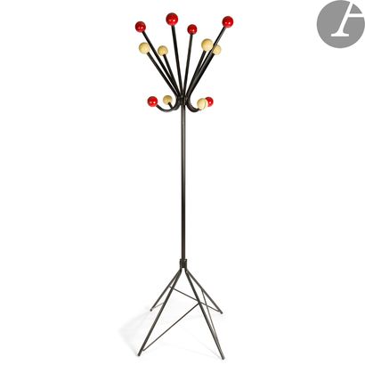 null WORK OF THE 1950's - GEORGES TERZIAN COLLECTIONCoat rack
in black lacquered...