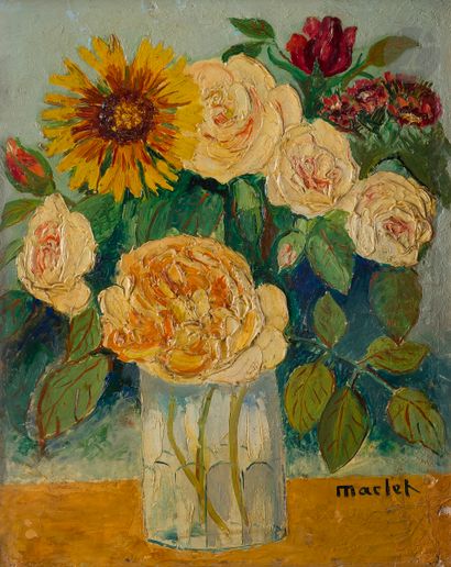 Elisée MACLET (1881-1962) Vase de fleurs...