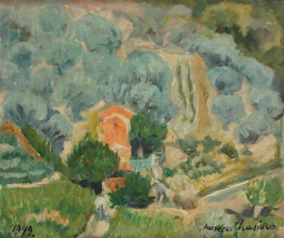 null Jacques CHAPIRO (1887-1972)
Le Crestet, Vaucluse, 1942
Huile sur toile.
Signée...