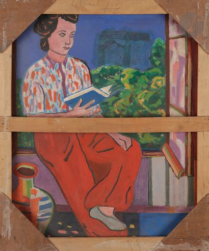 null Marcel BURTIN (1902-1979
)Portrait of a lady - Woman readingOil
on canvas double...