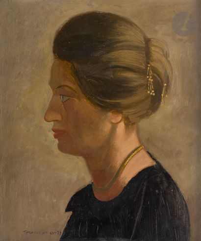 null Yannis TSAROUCHIS (1910-1989)
Portrait de Marguerite Lang, 1963-73
Huile sur...