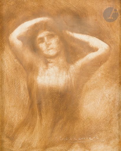  Eugène CARRIÈRE (1849-1906 )Nude with arms...