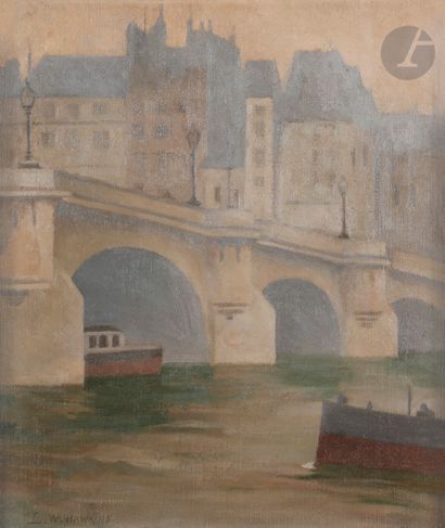 null Louis-Welden HAWKINS (1849-1910
)Paris, the Pont NeufOil
on canvas.
Signed lower...