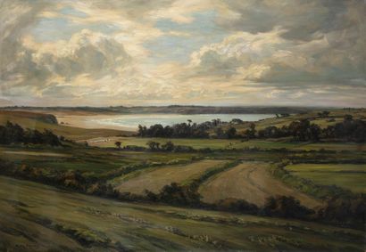 null André DAUCHEZ (1870-1948)
Pays de Kerloc’h, vue sur la baie
Huile sur toile.
Signée...