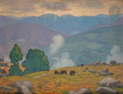 Maurice CHABAS (1862-1947 )Mountain landscapeOil...