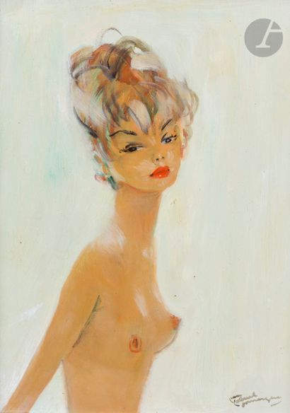 null 
*Jean-Gabriel DOMERGUE (1889-1962)



Aline



Huile sur isorel.



Signée...