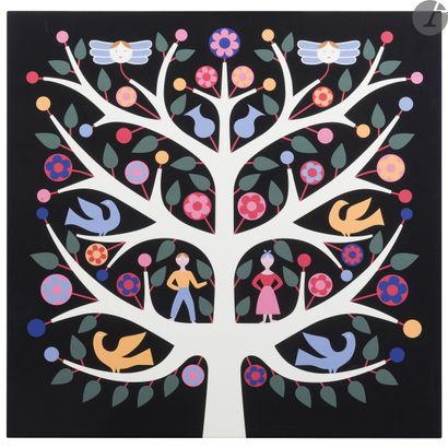  ALEXANDER GIRARD (1907-1993) DESIGNER & VITRA ÉDITEUR Tree of life, les motifs conçus...