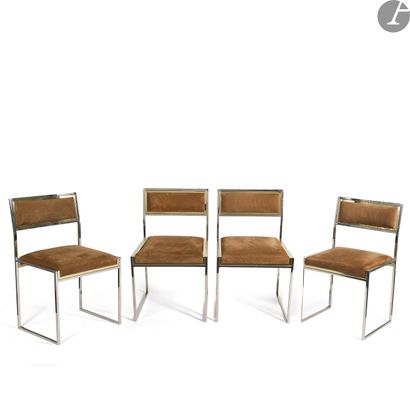 null WILLY RIZZO (1928-2013)
Série SQ-AL
Suite de 4 chaises. Les structures en acier...