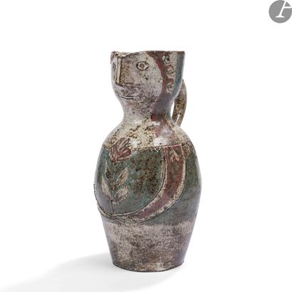 null JEAN DERVAL (1925-2010
)Woman with a flowerPitcher
with a detached handle. Proof...