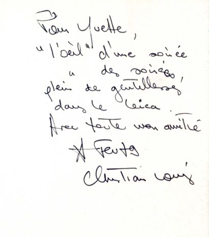 null [PARIS]
LOUIS, Christian (1948-2001) [Signed]
2 ouvrages, dont l'un signé.

*Ticket...