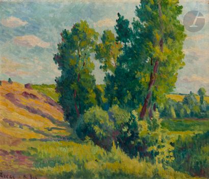 Maximilien LUCE (1858-1941) Paysage aux arbres...