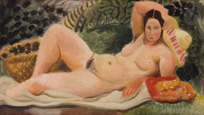 Roger BISSIÈRE (1886-1964 )Reclining NudeOil...