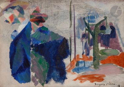 null Jacques VILLON (1875-1963
)Man with a hat, 1913Oil
on canvas.
Signed and dated...