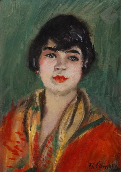  *Charles CAMOIN (1879-1965) Jeune fille à l’écharpe jaune, 1936 Huile sur toile....