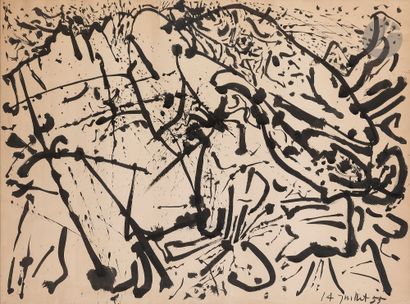  Mario PRASSINOS (1916-1985 )Landscape, July 14, 1955Ink . Dated lower right. Unsigned...
