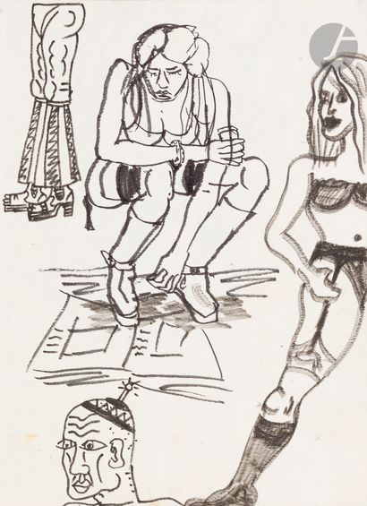 null 
Robert COMBAS (né en 1957)

Carnet de dessins, "Maîtresse Caroline", 1997 
Carnet...