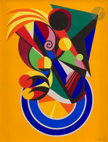 null 
Auguste HERBIN (1882-1960)



Composition inspirée par la danse, 1942



Gouache.



Signée...