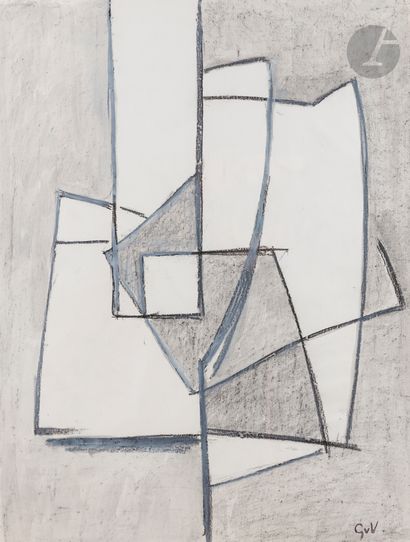  Geer VAN VELDE [Dutch] (1898-1977 )Composition, ca. 1963Gouache and charcoal. Stamped...