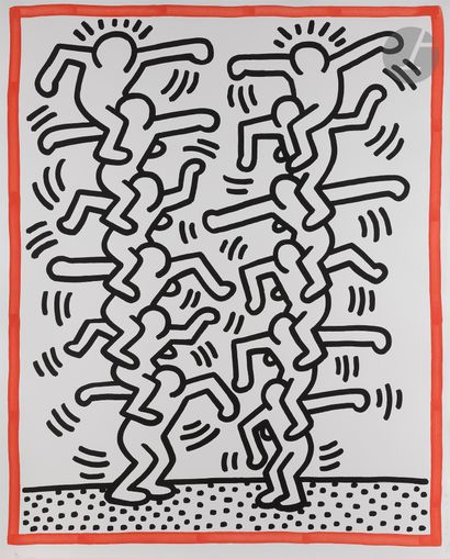 null *Keith HARING [American] (1958-1990
)Three Lithographs, 1985Lithograph
.
Signed,...