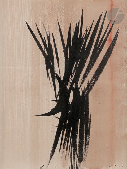  Hans HARTUNG (1904-1989 )Composition, 1957Ink and watercolor. Signed and dated lower...