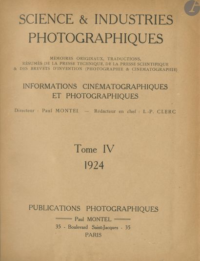 null CLERC, L.P.
Sciences et Industries Photographiques.
7 Tomes - 1924 /1930.
Publications...