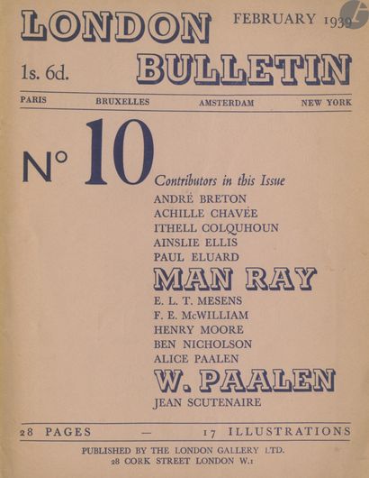 null MAN RAY (Emmanuel RADNITSKY, dit) (1890-1976)
LONDON GALLERY BULLETIN
3 ouvrages.

*London...