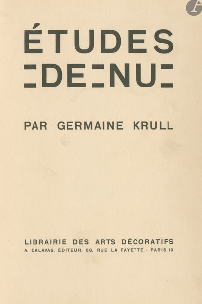 null KRULL, GERMAINE (1897-1985) [Signed]
Études de nu.
Librairie des Arts Décoratifs,...