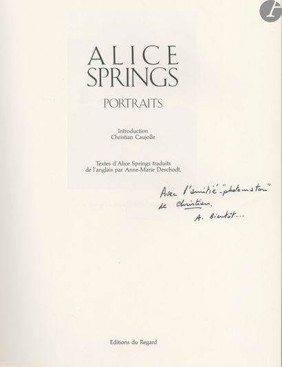 null SPRINGS, ALICE (June Newton) (1923-2021)
CAUJOLLE, CHRISTIAN (1953) [Signed]
Alice...