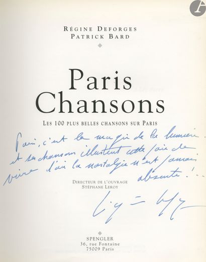 [PARIS] BARD, PATRICK DESFORGES, RÉGINE (1935-2014)...