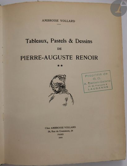 null [RENOIR (Auguste)] - VOLLARD (Ambroise).
Tableaux, Pastels & Dessins de Pierre-Auguste...