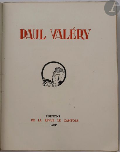null [VALÉRY (Paul)].
Paul Valéry.
Paris : La Revue Capitole, [1926] - Large in-8,...