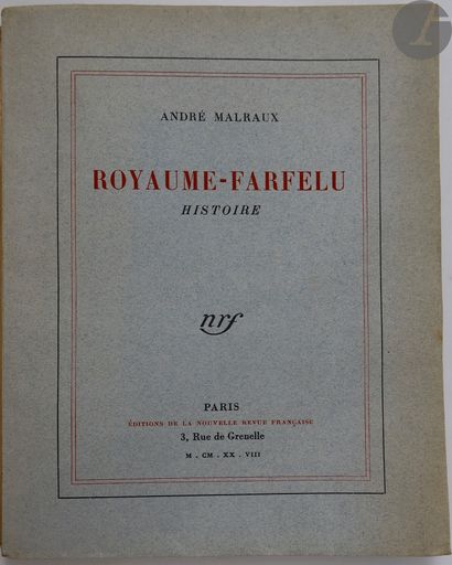 null *MALRAUX (André).
Ensemble de 2 ouvrages dédicacés à l'écrivain Marcel Arland...