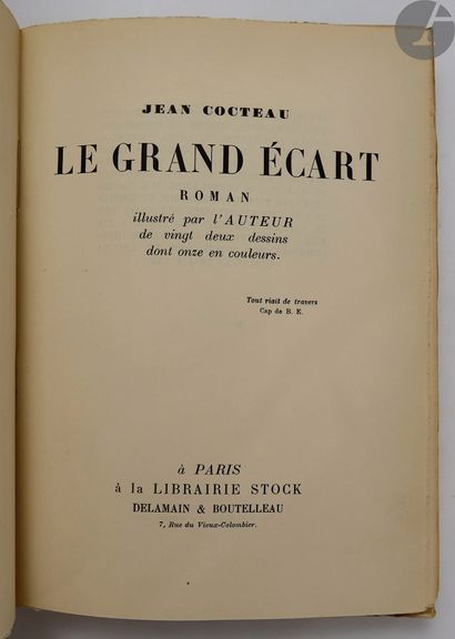 null *COCTEAU (Jean).
Le Grand écart. Roman.
Paris : Librairie Stock, Delamain, Boutelleau...